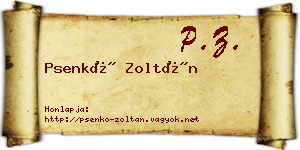 Psenkó Zoltán névjegykártya